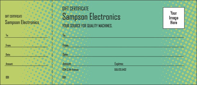 Dot Screen Gift Certificate 002 Product Front