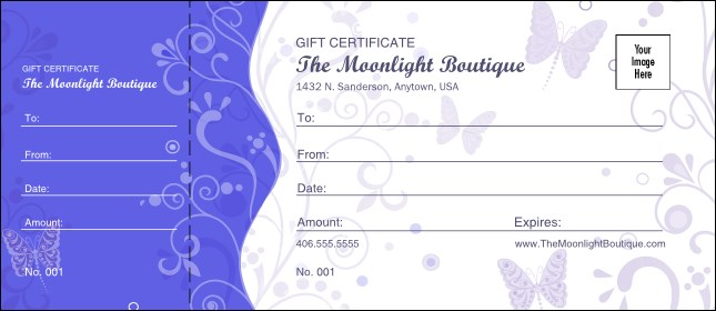 Butterfly Gift Certificate 002