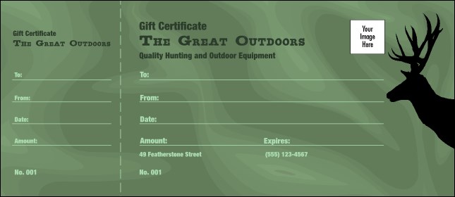 Great Outdoors Gift Certificate Product Front