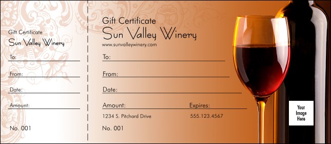 Wine Logo Gift Certificate Product Front