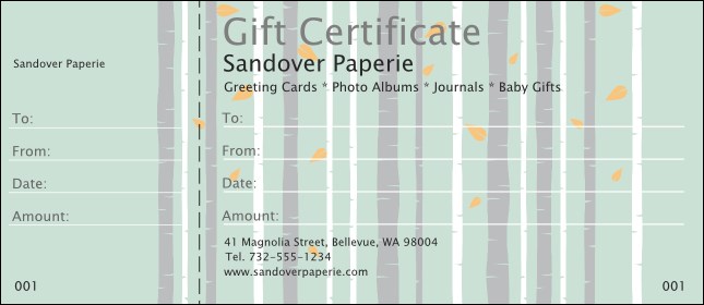 Birch Forest Gift Certificate