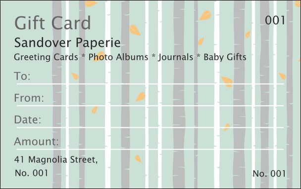 Gift Card - Natural Theme Birch Product Front