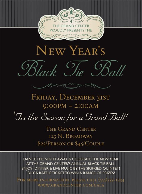 Classic Black Pinstripe Invitation