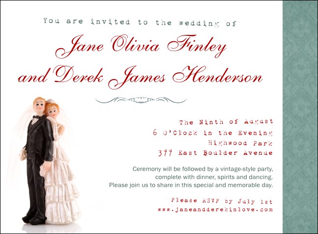 Vintage Bride and Groom Invitation