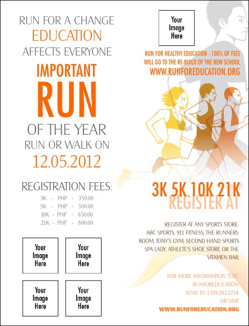 Run for a Cause Orange Invitation