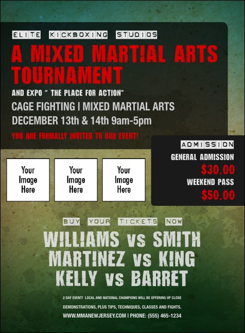 Contemporary Mixed Martial Arts Invitation Product Front