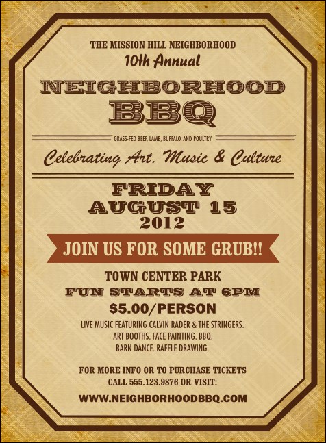 BBQ Vintage Invitation Product Front
