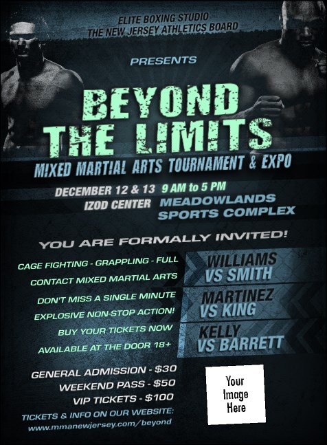 MMA Main Event Blue Invitation Product Front