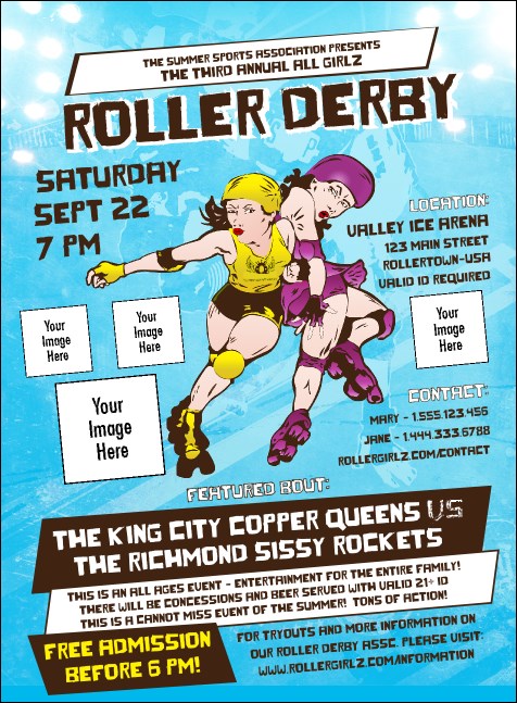 Roller Derby Jammer Invitation Product Front