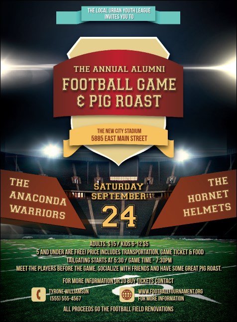 American Football Lights Invitation Product Front