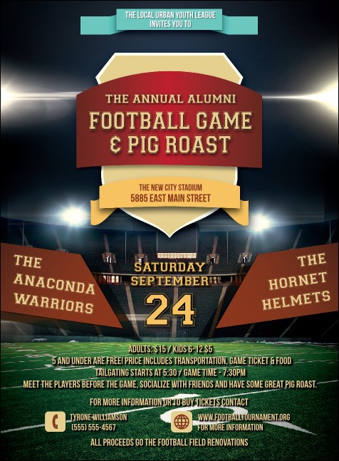 American Football Lights Invitation