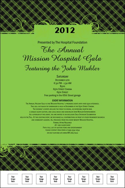 Year Gala Plaid Green Poster