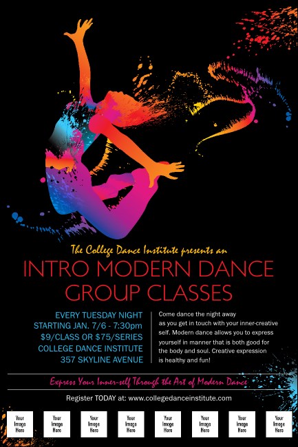 Modern Dance Black Logo Poster