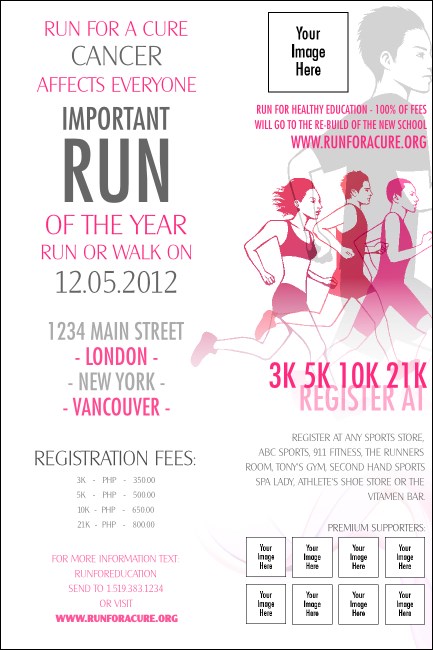 Run for a Cause Pink Poster Product Front