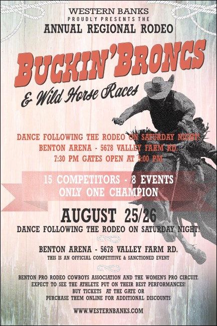 Bucking Bronco Rodeo Poster