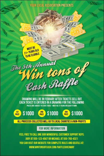 Cash Raffle Green Poster