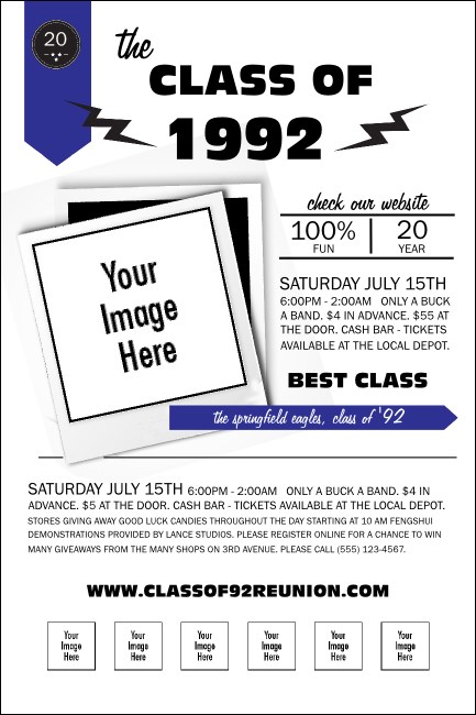 Class Reunion Mascot Blue Poster