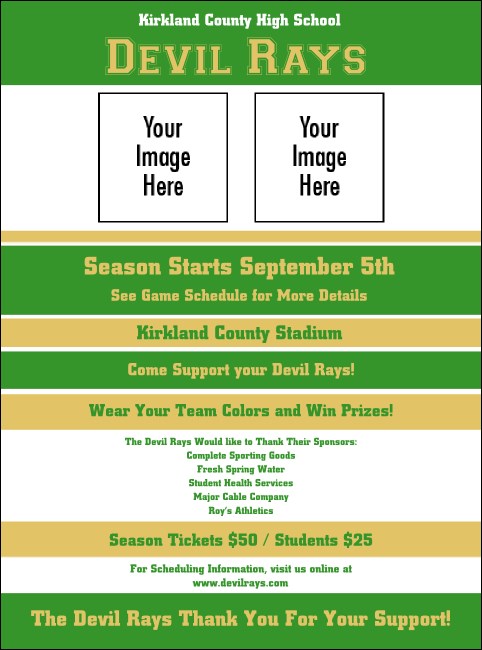 Sports Flyer 002 in Green and Gold