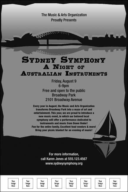 Sydney Poster (Black and White) Product Front