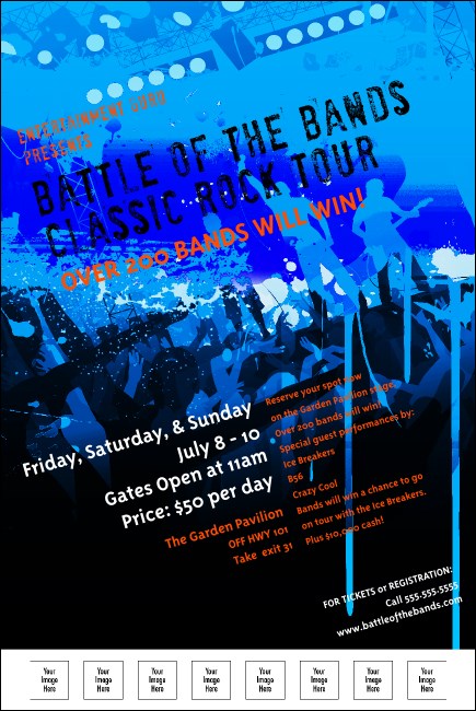 Rock Concert Blue Poster