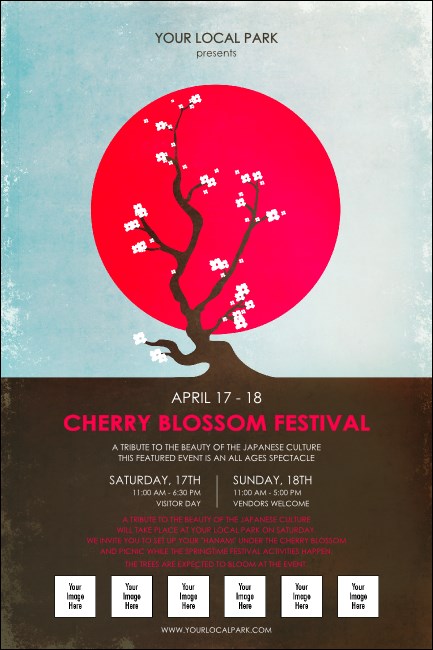 Cherry Blossom Circle Logo Poster