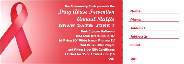 Red Ribbon Raffle Ticket