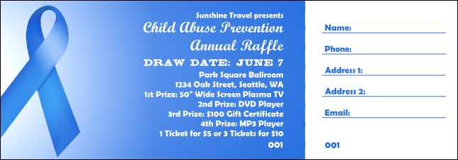 Blue Ribbon Raffle Ticket