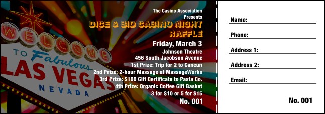 Las Vegas Casino Raffle Ticket