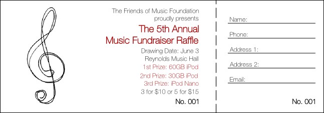 Music Festival 1 Raffle Ticket