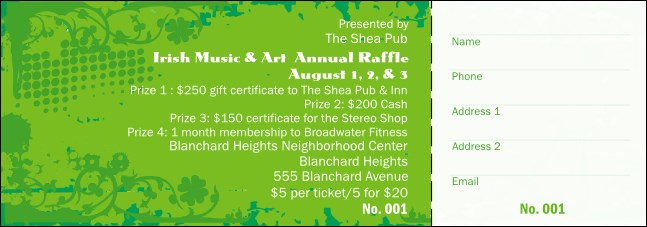 Irish Raffle Ticket