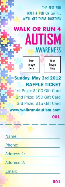 Autism Awareness Raffle Ticket