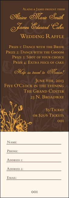 Wedding Classic Raffle Ticket