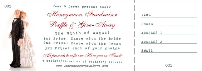 Vintage Bride and Groom Raffle Ticket