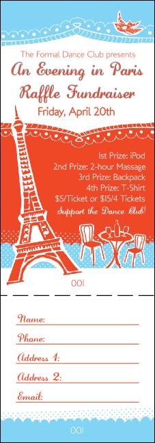 Whimsical Paris Raffle Ticket