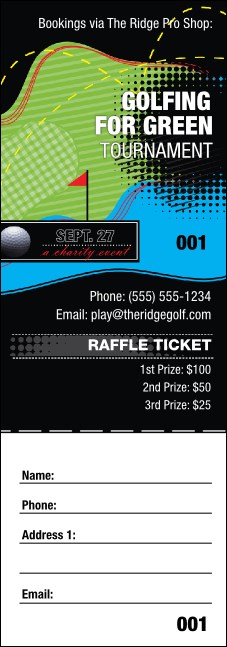 Golf Water Hazard Raffle Ticket