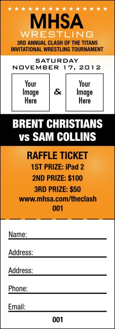 Versus Orange Raffle Ticket