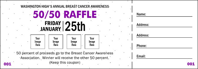 Dots Purple Landscape Raffle Ticket