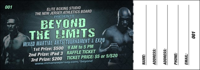 MMA Main Event Blue Raffle Ticket