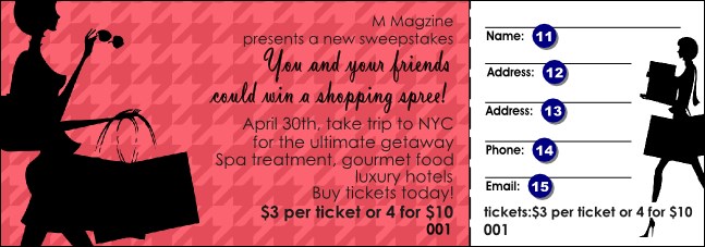 Shopping Spree Raffle Ticket Product Front