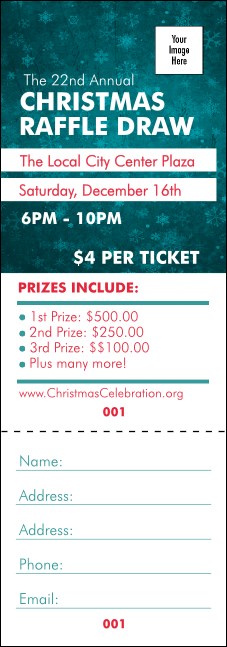 Holiday Snowflake Raffle Ticket