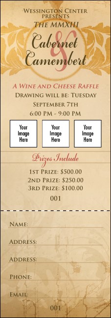 Year Parchment Paper Raffle Ticket Product Front