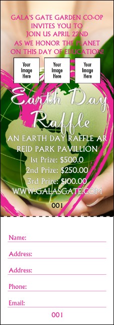 Earth Day Heart Raffle Ticket Product Front