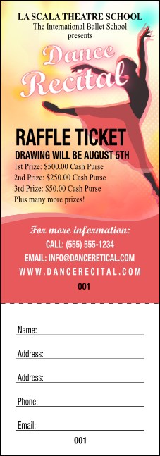 Dance Silhouette Raffle Ticket