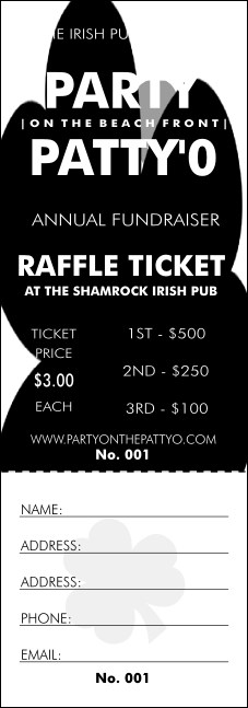 St. Patrick's Day Plaid Raffle Ticket Product Front