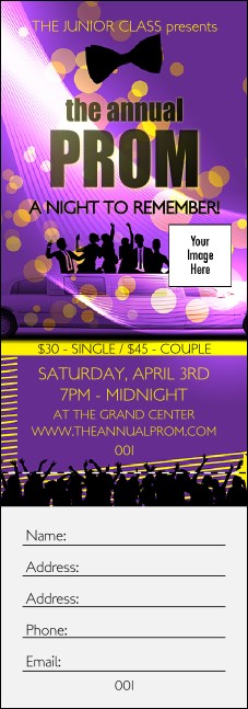Prom Limo Raffle Ticket Product Front