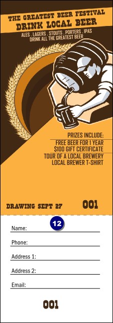 Beer Festival - Artisan Raffle Ticket Product Front