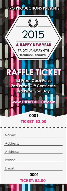 Year Neon Lights Raffle Ticket