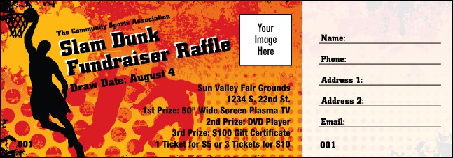 Basketball Raffle Ticket