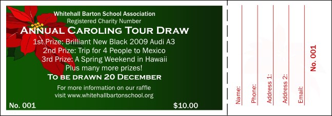 Christmas Poinsettia Raffle Ticket 001