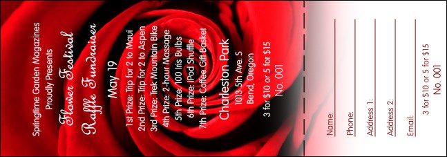 Red Rose Raffle Ticket